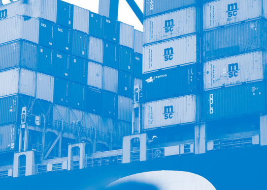 Sea cans stacked at docks