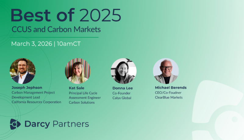 ClearBlue's Michael Berends speaking at: CCUS and Carbon Markets - Event by Darcy Partners
